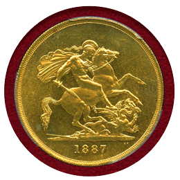 イギリス 1887年 5ポンド 金貨 ヴィクトリア ジュビリーヘッド PCGS MS62