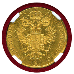オーストリア 1786A 2ダカット 金貨 ヨーゼフ2世 NGC AU55