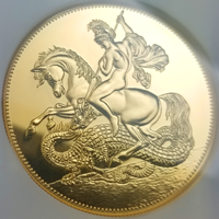 イギリス (1936) クラウン 白銅貨 ギルト ファンタジー エドワード8世 NGC PF69