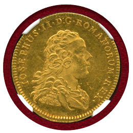 神聖ローマ帝国 フランクフルト 1764年 2ダカット金貨 ヨーゼフ2世 戴冠記念 MS62