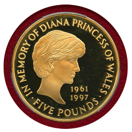イギリス 1999年 5ポンド 金貨 ダイアナ PCGS PR67DCAM