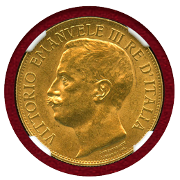 イタリア 1911R 50リレ 金貨 王国建国50周年記念 NGC MS62