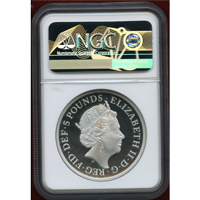 イギリス 2019年 5ポンド(2oz) 銀貨 ウナとライオン NGC PF69UC