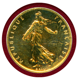 【SOLD】フランス 1978年 1フラン 金貨 ピエフォー 種を蒔く女神 PCGS PR67