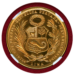 【SOLD】ペルー 1965年 50ソル 金貨 女神座像 NGC MS66