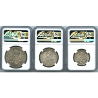 ドイツ プロイセン 1913A 銀貨 3枚セット ヴィルヘルム2世 NGC MS61-63