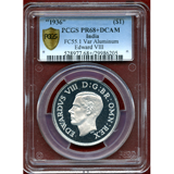 インド (1936) $1アルミ貨 ファンタジー エドワード8世 PR68+ DCAM