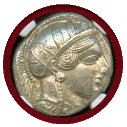 【SOLD】古代ギリシャ アッティカ アテネ 440-404BC 4ドラクマ 銀貨 フクロウ MS
