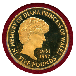 【SOLD】イギリス 1999年 5ポンド 金貨 ダイアナ PCGS PR64DCAM