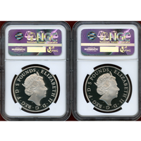 イギリス 2015 £5 銀貨 シャーロット王女生誕/洗礼2枚セット PF69UC/PF70UC