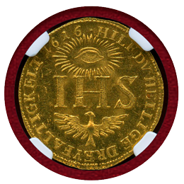 ドイツ ザクセン 1616年 リストライク ダカット 金貨 NGC MS64