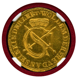 ドイツ ザクセン 1616年 リストライク ダカット 金貨 NGC MS64