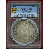 【SOLD】オーストリア ザルツブルク 1687 ターラー 銀貨 PCGS MS61