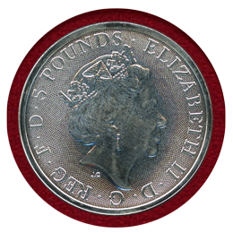【SOLD】イギリス 2021年 5ポンド 銀貨 ピエフォー クイーンズビースト コンプリーター