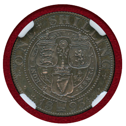 イギリス 1893年 シリング 銀貨 ヴィクトリア オールドヘッド NGC PF65