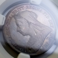 イギリス 1893年 シリング 銀貨 ヴィクトリア オールドヘッド NGC PF65
