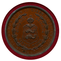 【SOLD】イギリス 1887年 銅メダル ヴィクトリア女王 PCGS SP65