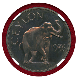 英領セイロン (1936年) ファンタジー クラウン 銀貨 エドワード8世 NGC PF66