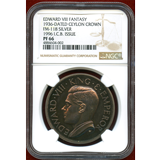 英領セイロン (1936年) ファンタジー クラウン 銀貨 エドワード8世 NGC PF66