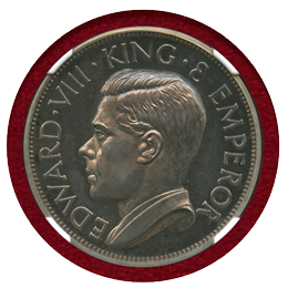 イギリス (1936年) ファンタジー クラウン 銀貨 エドワード8世 NGC PF64