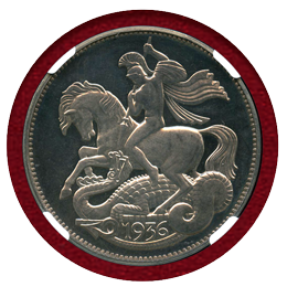 イギリス (1936年) ファンタジー クラウン 銀貨 エドワード8世 NGC PF64