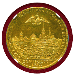 ロシア 1813年 ライプツィヒの戦い戦勝記念メダル ギルト NGC MS63