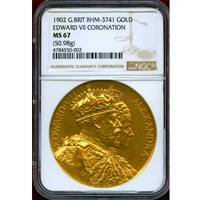 イギリス 1902年 金メダル エドワード7世 戴冠式記念 NGC MS67