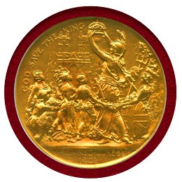 イギリス 1902年 金メダル エドワード7世 戴冠式記念 NGC MS67