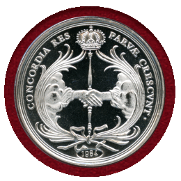 ドイツ エムデン 1984(1745)年 復刻銀メダル 都市景観