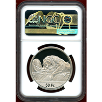 スイス 現代射撃祭 2021年 50フラン 銀貨 ルツェルン NGC PF70UC