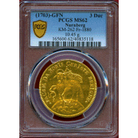 ドイツ ニュルンベルク (1703)GFN 3ダカット 神の子羊 PCGS MS62