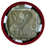 【SOLD】古代ギリシャ アテネ 440-404BC 4ドラクマ 銀貨 フクロウ CH AU