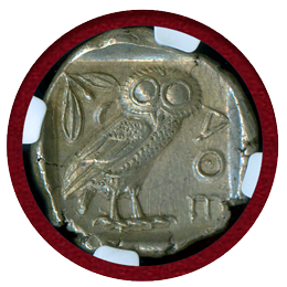 【SOLD】古代ギリシャ アテネ 440-404BC 4ドラクマ 銀貨 フクロウ CH AU