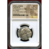 【SOLD】古代ギリシャ アテネ 440-404BC 4ドラクマ 銀貨 フクロウ NGC AU