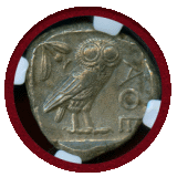 【SOLD】古代ギリシャ アテネ 440-404BC 4ドラクマ 銀貨 フクロウ NGC MS