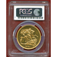 イギリス 1937年 5ポンド プルーフ 金貨 ジョージ6世 PCGS PR62