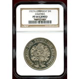 【SOLD】ワイマール共和国 1927A 5マルク 銀貨 オークツリー NGC PF66CAMEO