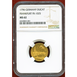 ドイツ フランクフルト 1796年 ダカット 金貨 都市景観 NGC MS62