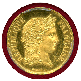 【SOLD】フランス 1848年 20フラン試作貨 ギルト ESSAI PCGS SP65