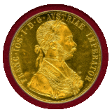 オーストリア (1915年) 4ダカット 金貨 フランツヨーゼフ1世 リストライク MS64PL