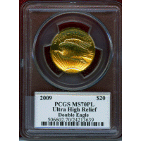 アメリカ 2009年 $20 金貨 ウルトラハイレリーフ PCGS MS70PL Moyサイン