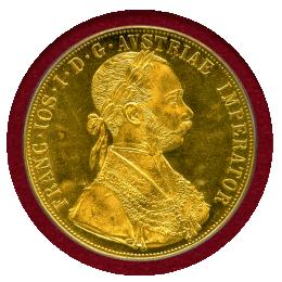 オーストリア (1915年) 4ダカット 金貨 フランツヨーゼフ1世 リストライク MS64PL