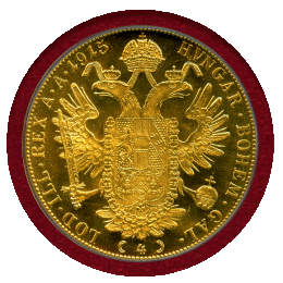 オーストリア (1915年) 4ダカット 金貨 フランツヨーゼフ1世 リストライク MS64PL