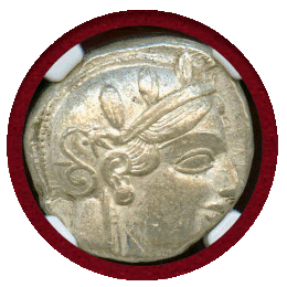 古代ギリシャ アッティカ アテネ 455-440BC 4ドラクマ 銀貨 フクロウ NGC AU