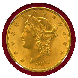 アメリカ 1904年 20ドル 金貨 リバティヘッド NGC MS65