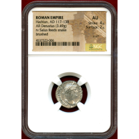 ローマ帝国 117-138年 デナリウス 銀貨 ハドリアヌス NGC AU