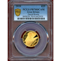 【SOLD】イギリス 2020年 25ポンド 金貨 デヴィッド・ボウイ PCGS PR70DCAM