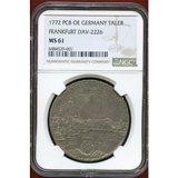 ドイツ フランクフルト 1772PCB ターラー 銀貨 都市景観 NGC MS61