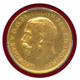 イギリス 1911年 1/2ソブリン 金貨 ジョージ5世 PCGS PR64