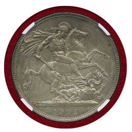 イギリス 1902年 クラウン銀貨 マットプルーフ エドワード7世 NGC PF65 MATTE